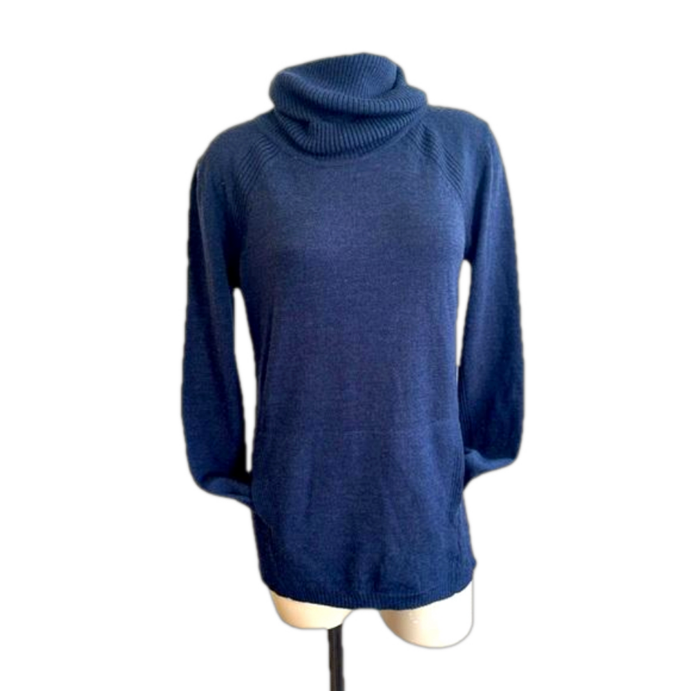 Lululemon Navy Blue Sweat & Savasana ? Turtleneck thumb holes SZ 8 as is